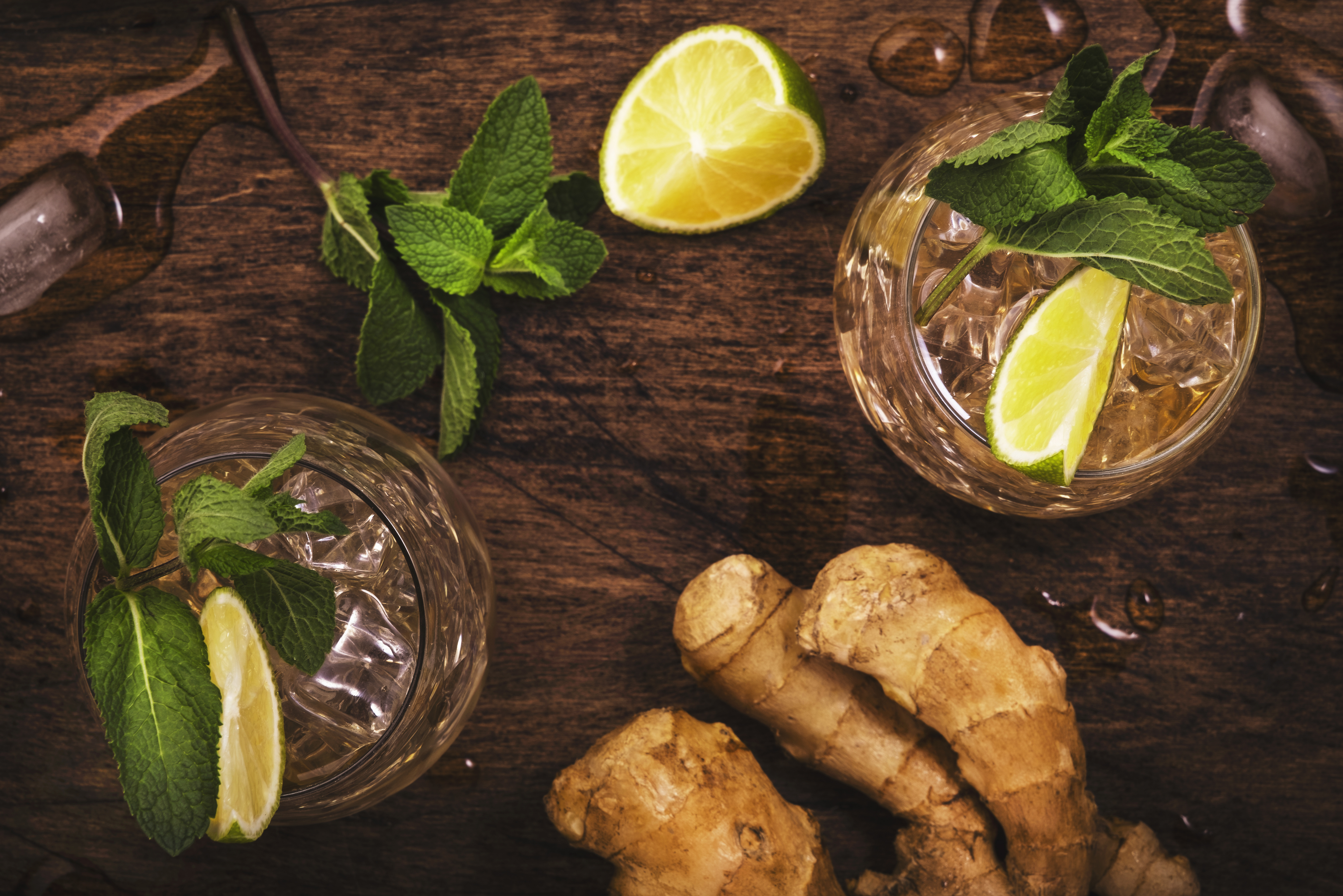 Cocktails au sirop de gingembre